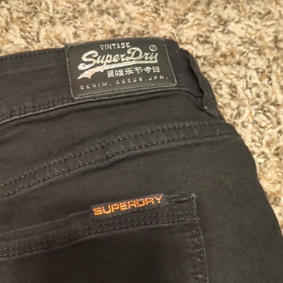 Superdry denim goods japan black denim tapered skinny jeans - Picture 7 of 14